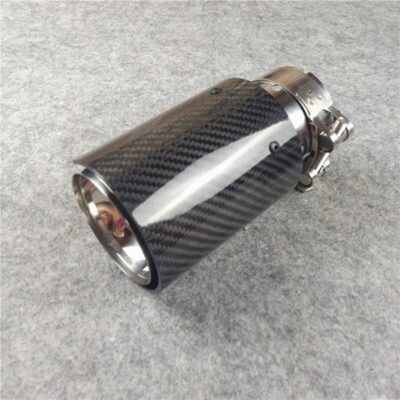 1PCS Black/Glossy /Matte black M Logo Carbon Fiber Rear Tail Exhaust Pipe Muffler Tip For BMW M Series Universal Muffler