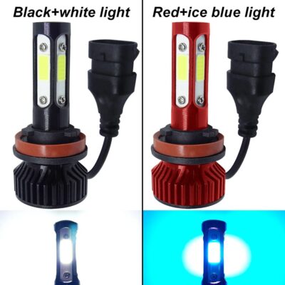 2Pcs H11 4 Sides Cob H7 H8 HB3 9005 HB4 9006 Led Headlights 10000LM Car Light Bulbs Auto Fog Lamp 8000K 6000K No Fan Mini Led V4
