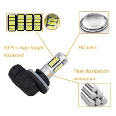 2x 881 H27 Led Bulb 30 4014smd Car Fog Lights Driving Day Running Lamp Automobiles Bulbs Super Bright Car Bulbs White H27W/2