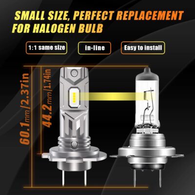 2x H7 Led Canbus No Error Headlights White Lights Diode Bulb 12v Powerful Car Driving Running Lamp For Dacia Duster 2010 – 2021