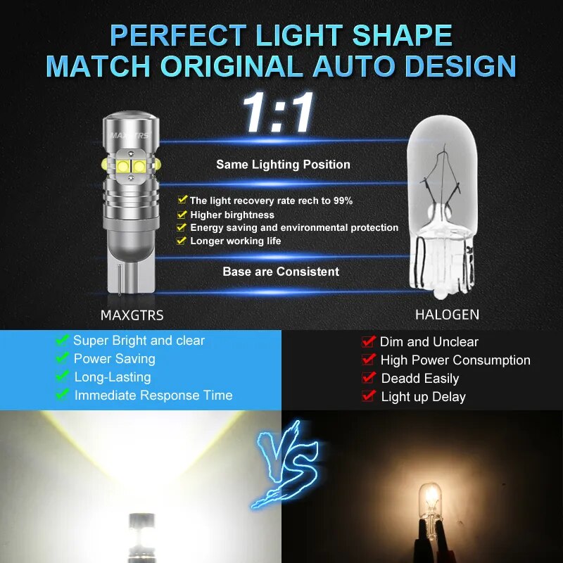 2x-w5w-168-T10-LED-50W-Extreme-Bright-Chip-XB-D-Bulbs-For-Car-Parking-Clearance-3