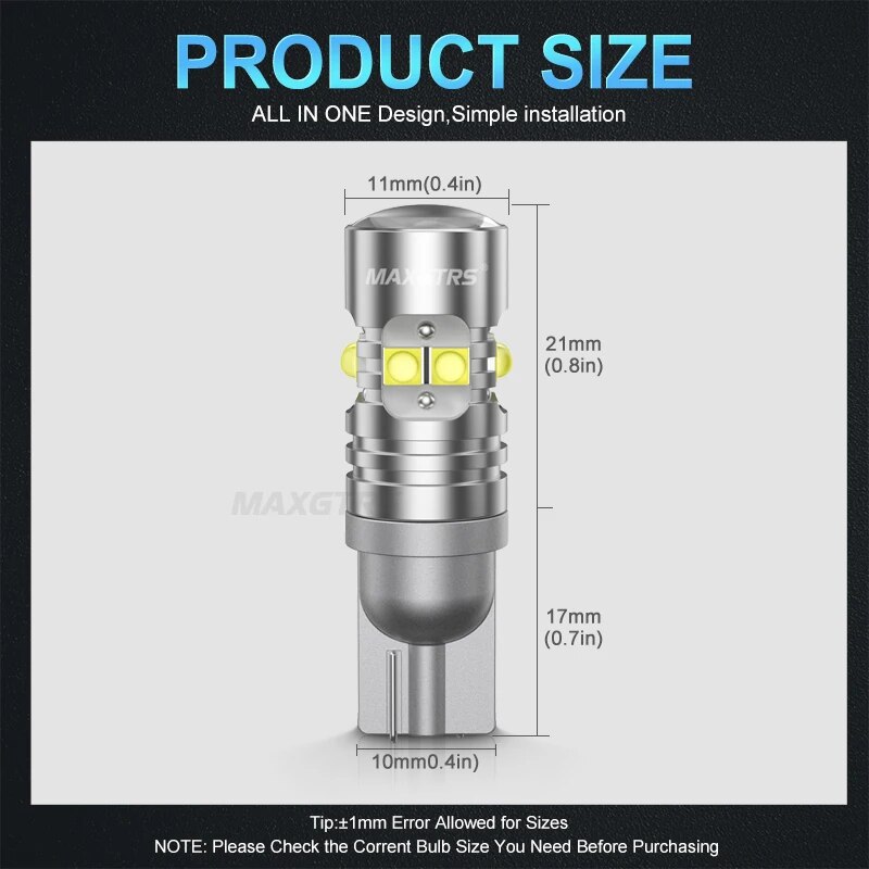 2x-w5w-168-T10-LED-50W-Extreme-Bright-Chip-XB-D-Bulbs-For-Car-Parking-Clearance-4