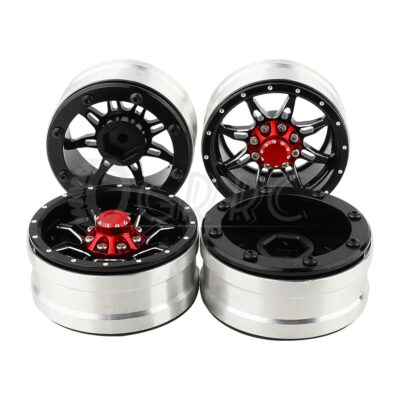 4pcs Aluminum Alloy Metal 1.9″ Beadlock Wheel Rims Hubs for 1/10 AXIAL SCX10 SCX10 III CC01 D90 RC Crawler Upgrade Parts