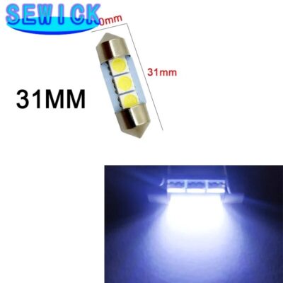 50x White 12V Festoon C5W 31mm 36mm 39mm 41mm LED Light C10W Car Dome Bulb Auto License Plate Interior Lamp Reading Trunk Lights