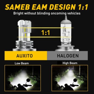 AUXITO 1/2x H4 9003 LED Hi/Lo Beam Canbus No Error Car Motorcycle Headlight Bulb CSP Fanless H4 HB2 LED Light Auto Moto Headlamp