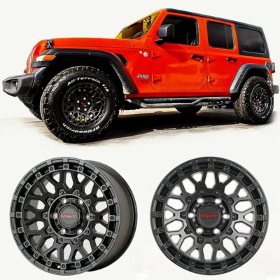 Aluminum Alloy Rim Matte Black 17 Inch Wheel 5×127 For Jeep Wrangler JK JL Gladiator JT All Cars M107