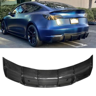 Auto parts Car Accessories Real Carbon Fiber Rear Lip Bumper Diffuser Body Kit for Tesla Model 3 Sedan 2017-2018 2019 2020 2021