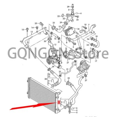 CAR Coolant Hose 2001-2009a ud iA4 S4 A6 Engine Supply Water Pipe Down Pipe Water Tank Radiator Water Pipe Radiator Hose