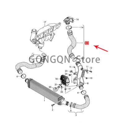 CAR pressure hose 2008-2017a ud iA4 A4L A5 S5 engine turbocharger cooler hose Ventilation connection water pipe