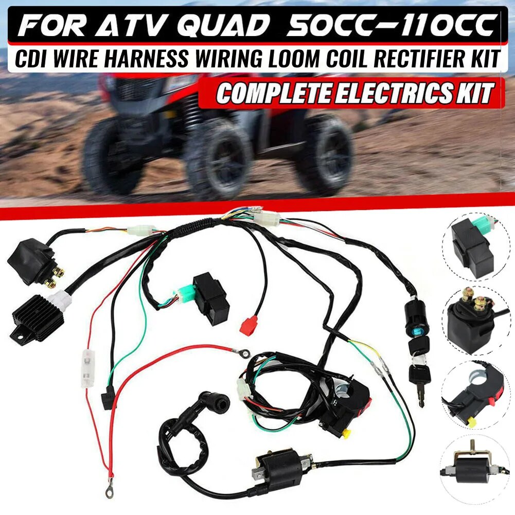 CDI-Wire-Harness-Stator-Asembly-Wiring-Fit-For-ATV-Electric-Quad-50-70-90-110CC-With