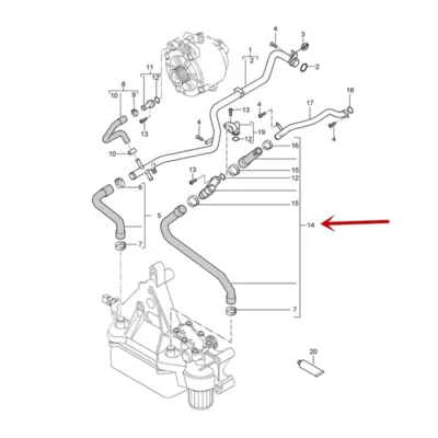 Car Engine cooler water pipe 4.5Tpor scheV8cay en ne2006- Engine return pipe Water pipe joint hose Generator 3 through pipe