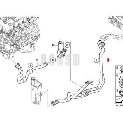 Car Engine return line Heat exchanger hose 2006b mwX3 E83 LC IX3 2.5si Radiator return pipe water pipe Coolant hose 17123448462