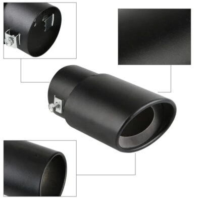 Car Exterior Parts Car Exhaust Muffler Tip Stainless Steel Round Pipe Black Straight Bent Exhaust Tail Muffler Tip Pipe