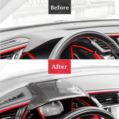 Car Interior Dashboard Cover Trim ABS Carbon Fiber Look for Honda Civic 10th Gen 2016 2017 2018 2019 2020 2021 Accessories Parts