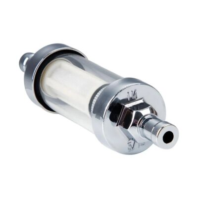 Carbole 8mm 5/16” Universal Chrome Glass Fuel Petrol Diesel Inline Filter
