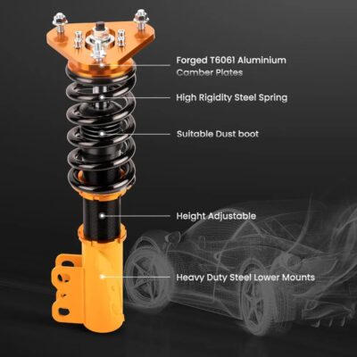 Coilover Shock Absorber For Toyota Celica GT GTS FWD 90 1991 1992 1993 Adj. Height Coilovers Suspension Spring Top Mount Camber