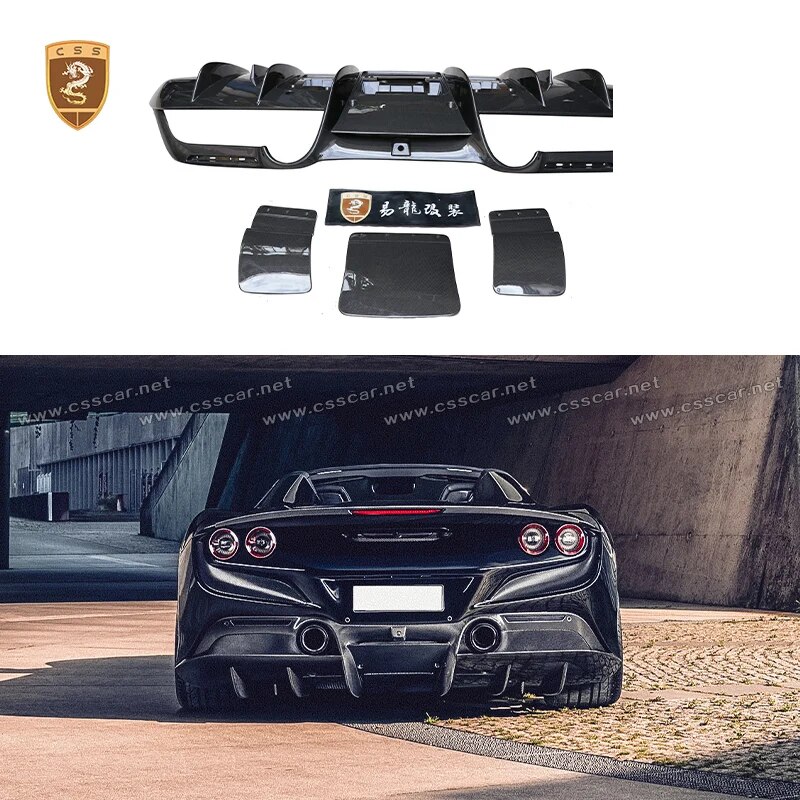 Dry-Carbon-Fiber-Body-Kit-For-Ferrari-F8-N-Style-Rear-Diffuser-Rear-Lip-Car-Accessories