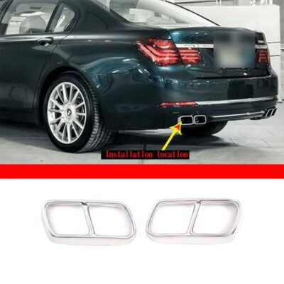 For BMW 7 Series F01 F02 Exterior Accessories Auto Tail Throat Exhaust Pipe Decoration Cover Sticker and decals Trim Car Styling