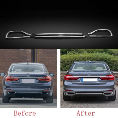 For BMW 7 Series G11 G12 16-19 3x Car Rear Bumper & Rear Cylinder Exhaust Cover Decorate Car Bumper Rear Lip Rear Spoiler Refit