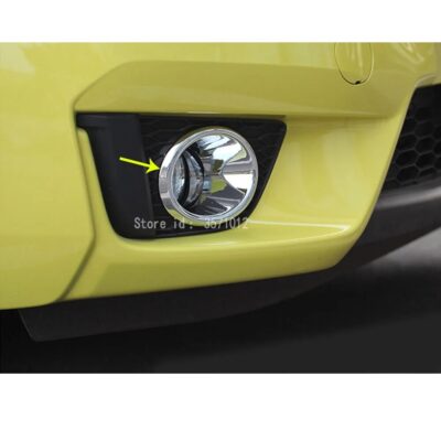 For Honda Fit Jazz 2014 2015 2016 2017 Car Body Front Fog Light Lamp Detector Frame Stick Styling ABS Chrome Cover Trim Parts