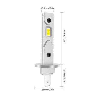 H1 LED Light Bulb Headlight Fog Light DRL Mini Size Design Fanless For Car LED Lamp 16pcs CSP Chips 15000LM White 2Pcs