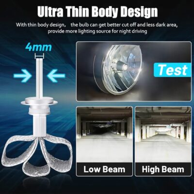 H7 Led Headlight Bulbs H1 H4 Led H8 H9 H11 Fog Lights 9005 HB3 9006 HB4 Car Lamps Auto Turbo 6000K Diode H7 LED Fanless Copper