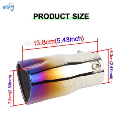 Heart Shaped Car Tail Throat Single Channel Carbon Fiber/dazzling Color 6.3cm Car Exhaust Pipe Car Rear Trim Stainless steel