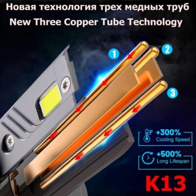 K13 240W H7 H4 H11 Led Lamp 3 Copper Tube Led Light For Car Light Fog Light H7 H11 HB3 9005 Led Headlight Bulb