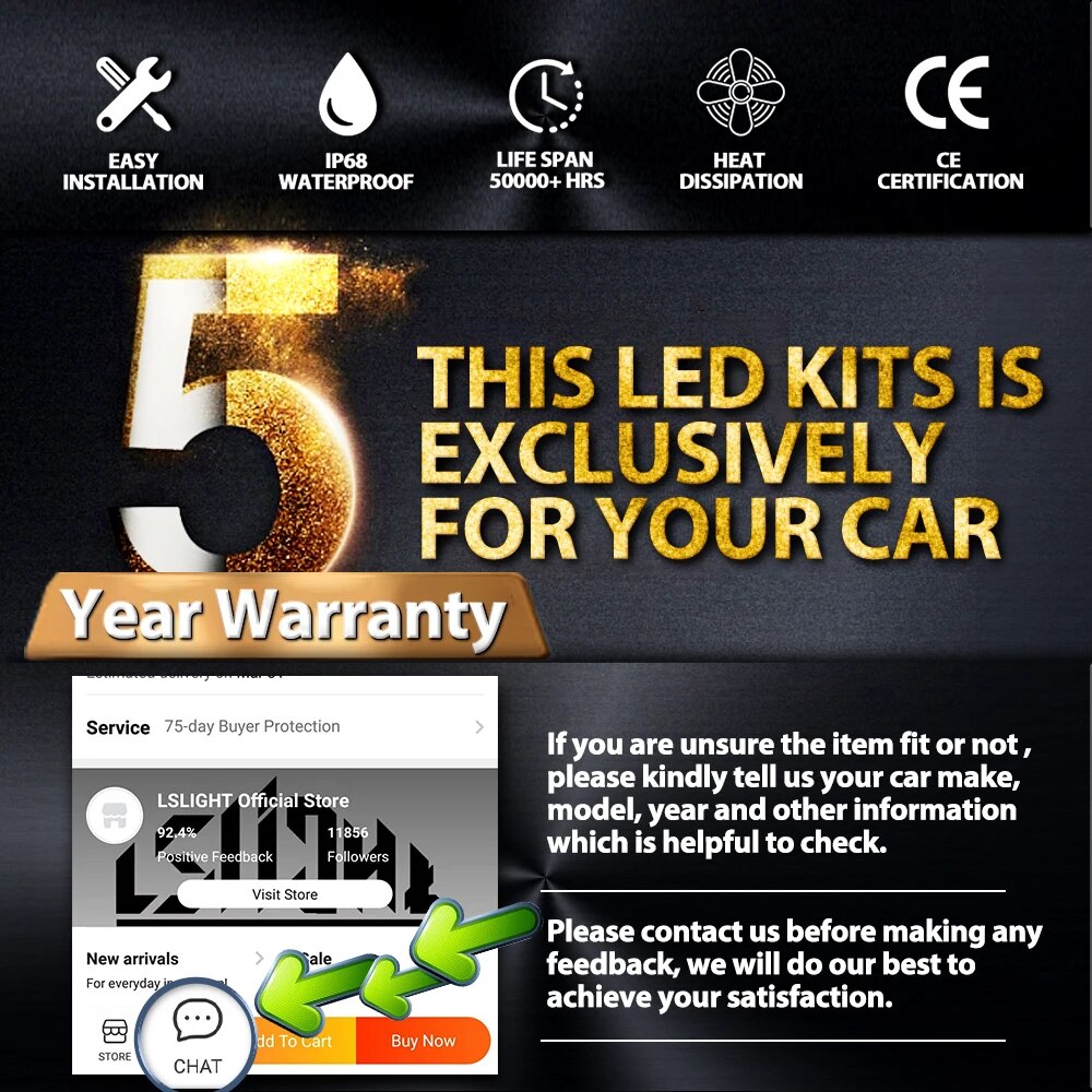 LED-Headlights-HID-Car-Bulbs-Turbo-With-30000LM-CSP-110W-Plug-Play-For-Mercedes-Benz-C-5