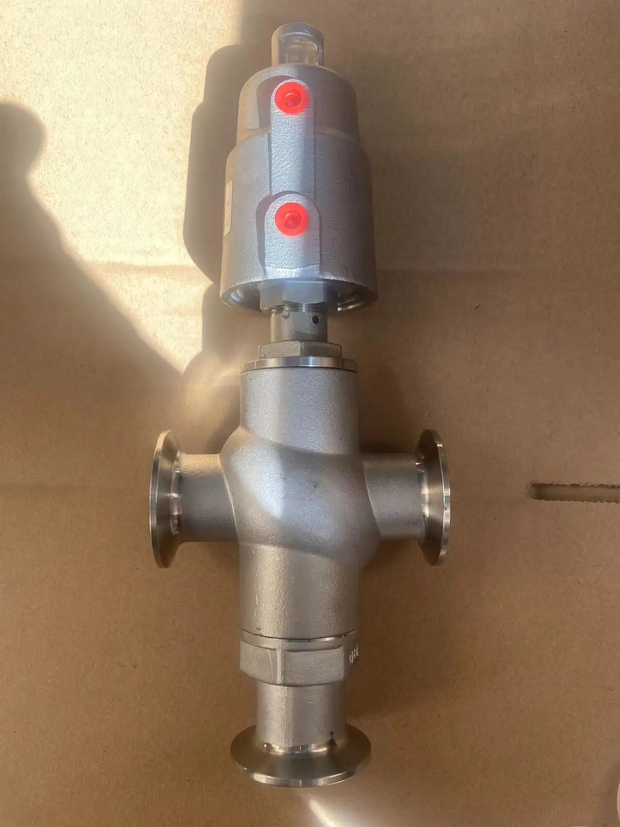 Pneumatic-3-way-angle-seat-piston-stop-shut-off-valve