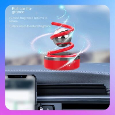 Solar Rotating Double Ring Suspension Car Aromatherapy Car Perfume Ornament Car Interior Jewelry Creative Ornament Supplies