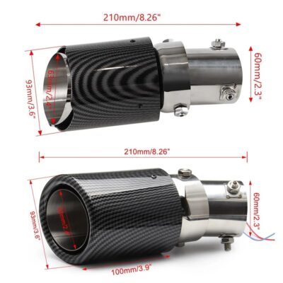 Universal Car Modified Exhaust Muffler Tip Pipe LED Red/Blue Light Outlet Exhaust Pipe Tail Throat Silencer Turbo Sport