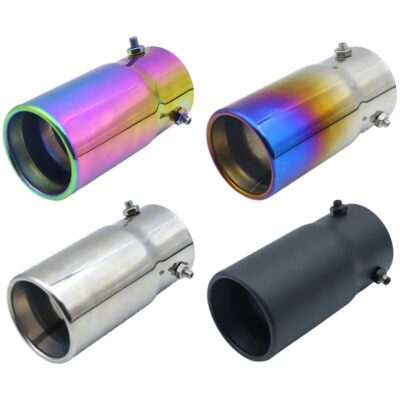 Universal Silver 70mm Car Exhaust Muffler Tip Round Stainless Steel Chrome Tail Muffler Exhaust Tip Car Exterior Accessories