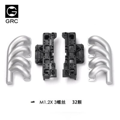 V8 Metal Engine Exhaust Pipe Trim Accessories GRC RC Car Remote Control Model Car Simulation Engine Cooling Fan #GAX0142T