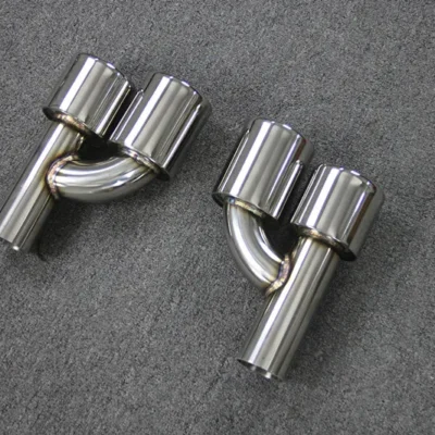 1 Pair H Model Double Car Exhaust Tip Muffler Pipes Stainless steel Universal For All Cars Exhaust Tip Tailpipe Tails Throat