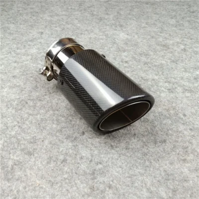 1 Pcs Crimp Glossy Exhaust Pipe Universal Car Styling 304 Stainless Steel Carbon Fiber For Akrapovic Muffler Tips Rear Nozzles