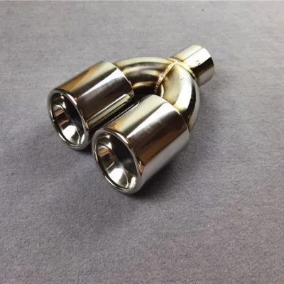 1 Pcs Y Model Universal Exhaust Pipe Muffler Tip Dual Outlet Stainless Steel Exhaust System Car Styling Silver Nozzles Tailpipe