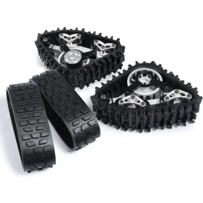 1 pair Aluminum Alloy Snow track wheel Conversion Tire for 1:10 Rc Scx10 Axial Scale Crawler car