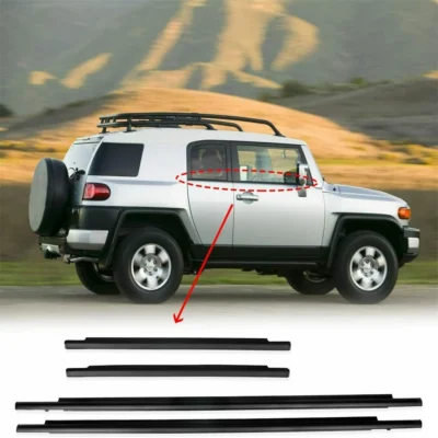 4PCS Window Weatherstrips Moulding Trim Seal Belt For 2007-2014 Toyota FJ Cruiser