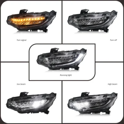 Car Accessories Headlight Assembly LED Daytime Running Light For Honda Civic 16-21 Dynamic Streamer Turn Signal Front Lamp