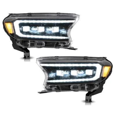 Car Accessories Headlight Assembly LED Daytime Running Light Streamer Turn Signal Indicator Front Lamp For Ford Ranger 15-UP