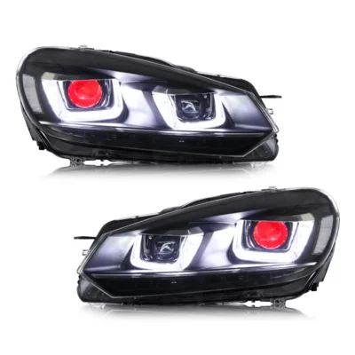 Car Accessories LED Headlight Assembly For Volkswagen Golf 6 MK6 10-14 Daytime Running Light Streamer Turn Signal Front Lamp