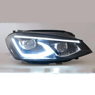 Car LED Headlight Assembly Dynamic Streamer Turn Signal Indicator Front Lamp Daytime Running Light For Volkswagen Golf 7 14-19