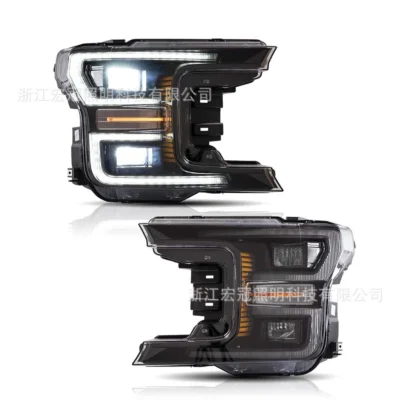 Daytime Running Lights LED Headlight For Ford F150 2018-2020 Fog Dynamic Turn Signal Indicator Streamer Front Lamp High Beam