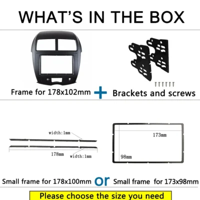 Double 2 Din Car Radio Fascia for Mitsubishi ASX RVR 2012 Stereo Panel Dash CD DVD Trim Installation Kit Dashboard Frame Bezel