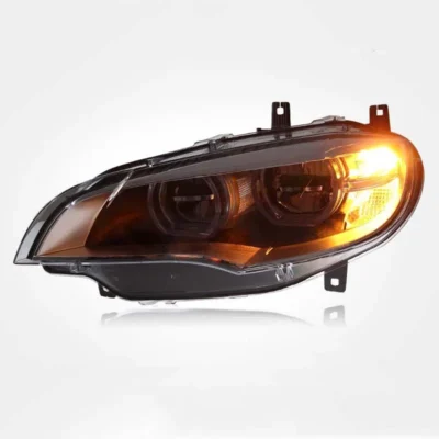 Dynamic Streamer Turn Signal Car Headlight For BMW X6 E71 2008-2014 LED Angel Eyes Head Lamp Indicator Daytime Running Light