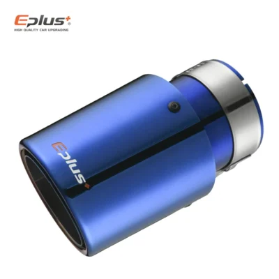 EPLUS Car Stainless Steel Muffler Tip Exhaust System Universal Crimping Blue Decoration Exhaust Pipe Mufflers For Akrapovic