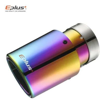 EPLUS Car Stainless Steel Muffler Tip Exhaust System Universal Crimping Multicolor Decoration Exhaust Pipe Mufflers For Akrapovi