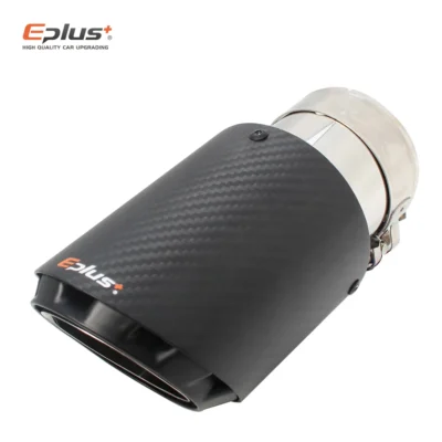 EPLUS Latest 3 Layer Twill Matte Carbon Car Mufflers Tip Universal Stainless Silver Exhaust Pipe Muffler Nozzle Decoration