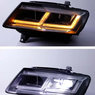 For 09-18 Audi Q5 Headlamp Assembly Modified LED Headlight Q5L Daytime Running Light Dynamic Streamer Turn Signal Indicator